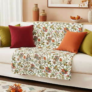 Elegant herfst bloemmotief fleece deken