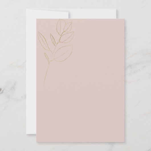 Elegant Herfst Blush Oranje Floral Wedding Kaart (Achterkant)