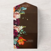 Elegant Herfst Bold Floral Modern Wedding All In One Uitnodiging (Buitenkant)