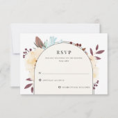 Elegant Herfst Botanical Floral Wedding RSVP Kaartje (Voorkant)