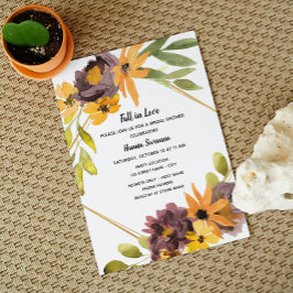 Elegant Herfst Bridal Shower Invitation Kaart