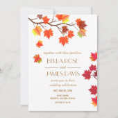 Elegant Herfst Burgundy Wedding Invitations Kaart (Voorkant)