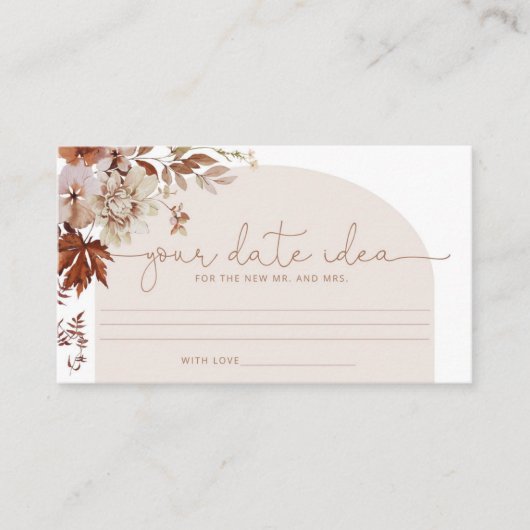 Elegant herfst Datumnachtideeën. Datum jar Informatiekaartje (Voorkant)