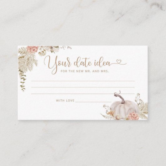 Elegant herfst Datumnachtideeën. Datum plaatsing o Informatiekaartje (Voorkant)