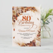 Elegant herfst en herfst verbrande oranje bloembla kaart (Staand voorkant)