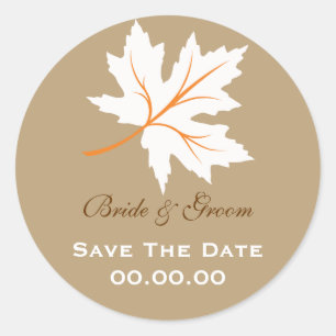 Elegant Herfst esdoornblad Save the Date Sticker