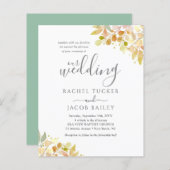 Elegant Herfst Eucalyptus Floral Wedding Invitatio (Voorkant / Achterkant)