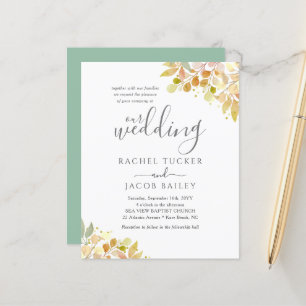 Elegant Herfst Eucalyptus Floral Wedding Invitatio