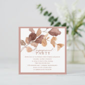 Elegant Herfst Eucalyptus Leaves Engagement Party Kaart (Staand voorkant)