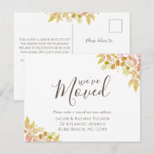 Elegant Herfst Eucalyptus Moving Announge Briefkaart (Voorkant / Achterkant)