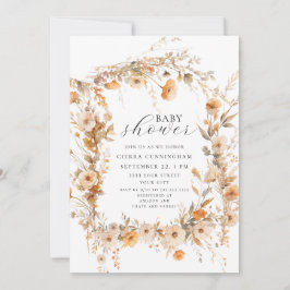 Elegant Herfst Floral Baby shower Kaart