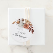 Elegant Herfst Floral Happy Thanksgiving Bedankjes Labels (In situ)
