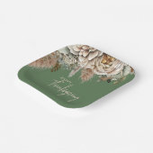 Elegant Herfst Floral Happy Thanksgiving Papieren Bordje (Gebogen)