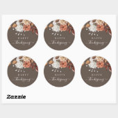 Elegant Herfst Floral Happy Thanksgiving Ronde Sticker (Vel)