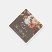 Elegant Herfst Floral Happy Thanksgiving Servet (Hoek)