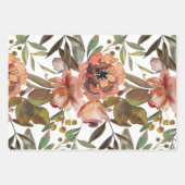 Elegant Herfst Floral Inpakpapier Vel (Voorkant)