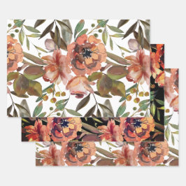 Elegant Herfst Floral Inpakpapier Vel