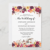 Elegant Herfst Floral Pumpkin Wedding Kaart (Voorkant)