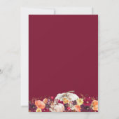 Elegant Herfst Floral Pumpkin Wedding Kaart (Achterkant)