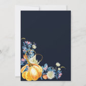 Elegant Herfst Floral Pumpkin Wedding Kaart (Achterkant)