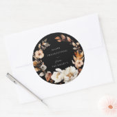 Elegant Herfst Floral Ronde Sticker (Envelop)