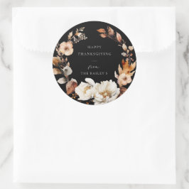 Elegant Herfst Floral Ronde Sticker