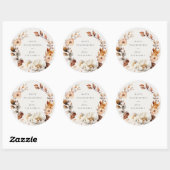 Elegant Herfst Floral Ronde Sticker (Vel)