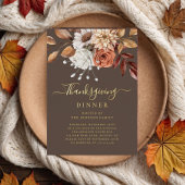 Elegant Herfst Floral Thanksgiving Dinner Gold Folie Uitnodiging