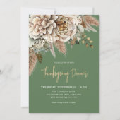 Elegant Herfst Floral Thanksgiving Kaart (Voorkant)