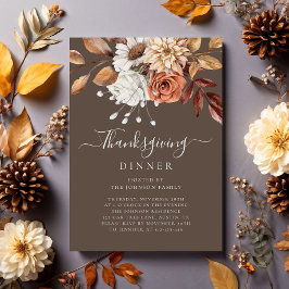Elegant Herfst Floral Thanksgiving Kaart
