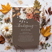 Elegant Herfst Floral Thanksgiving Kaart