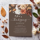 Elegant Herfst Floral Thanksgiving Kaart