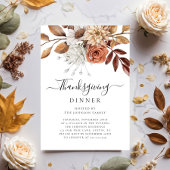 Elegant Herfst Floral Thanksgiving Kaart