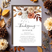 Elegant Herfst Floral Thanksgiving Kaart