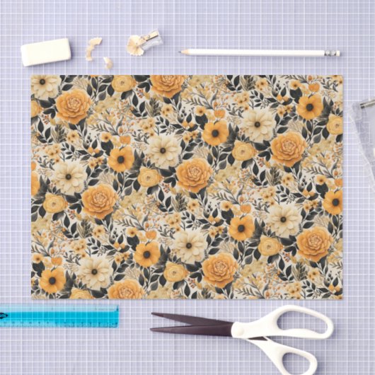 Elegant Herfst Floral Tissuepapier (Craft)