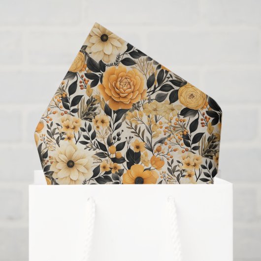Elegant Herfst Floral Tissuepapier (Cadeauzakje)