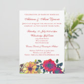 Elegant Herfst Floral Waterverf Vow Renewal Weddin Kaart (Staand voorkant)