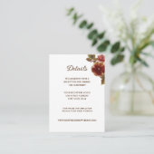 Elegant Herfst Floral Waterverf Wedding Informatiekaartje (Staand voorkant)
