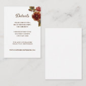 Elegant Herfst Floral Waterverf Wedding Informatiekaartje (Voorkant / Achterkant)