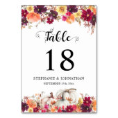 Elegant Herfst Floral Waterverf Wedding Uitnodigin Kaart (Achterkant)