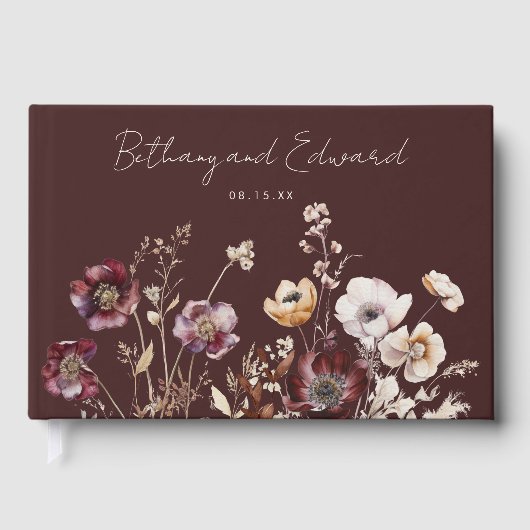 Elegant Herfst Floral Wedding Gastenboek (Voorkant)