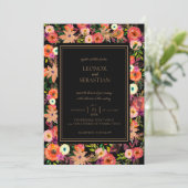 Elegant Herfst Floral Wedding Invitation Kaart (Staand voorkant)