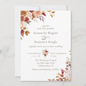 Elegant Herfst Floral Wedding Invitation Kaart (Voorkant)