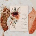 Elegant Herfst Floral Wedding Invitation Kaart<br><div class="desc">Zet de toon voor uw speciale dag met onze Herfst Floral Wedding Invitation. Met rijke herfstkleuren en delicate bloemige design straalt deze uitnodiging warmte en sophisticatie uit,  ideaal voor een tijdloze herfstbruiloft. Overeenkomende artikelen in onze winkel Cava Party Design.</div>