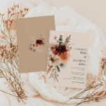 Elegant Herfst Floral Wedding Invitation Kaart<br><div class="desc">Zet de toon voor uw speciale dag met onze Autumn Elegance Herfst Floral Wedding Invitation. Met rijke herfstkleuren en delicate bloemige design straalt deze uitnodiging warmte en sophisticatie uit,  ideaal voor een tijdloze herfstbruiloft. Overeenkomende artikelen in onze winkel Cava Party Design.</div>