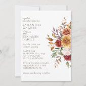 Elegant Herfst Floral Wedding Invitation Kaart (Voorkant)