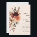 Elegant Herfst Floral Wedding Invitation Kaart<br><div class="desc">Zet de toon voor uw speciale dag met onze Autumn Elegance Herfst Floral Wedding Invitation. Met rijke herfstkleuren en delicate bloemige design straalt deze uitnodiging warmte en sophisticatie uit,  ideaal voor een tijdloze herfstbruiloft. Overeenkomende artikelen in onze winkel Cava Party Design.</div>