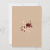 Elegant Herfst Floral Wedding Invitation Kaart (Achterkant)