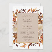Elegant Herfst Floral Wedding Kaart (Voorkant)