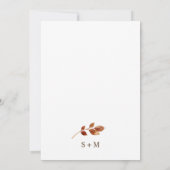 Elegant Herfst Floral Wedding Kaart (Achterkant)